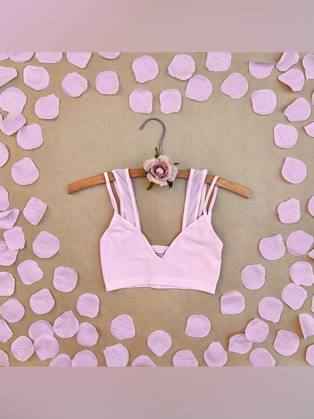 Anthro β Seamless Mesh Bralette in Coral Pink Size XXS / XS - Picture 4 of 11